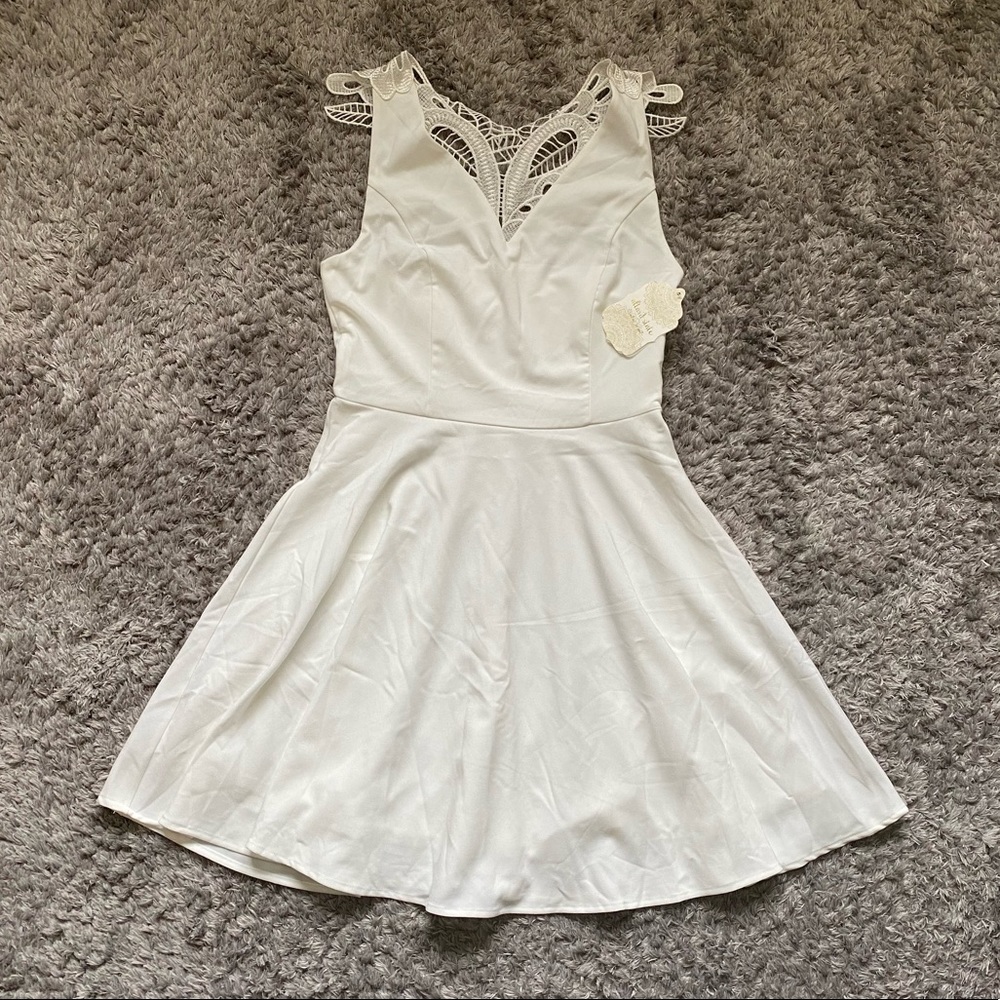 Altar’d State, Women’s White dress, Lace back, A-line Fit, Size Medium, New